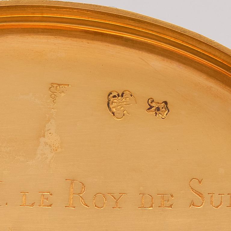 A Royal presentation gold box by Matthieu Philippe, Paris 1776-77, miniature of Gustaf III by Johan Georg Henrichsen.