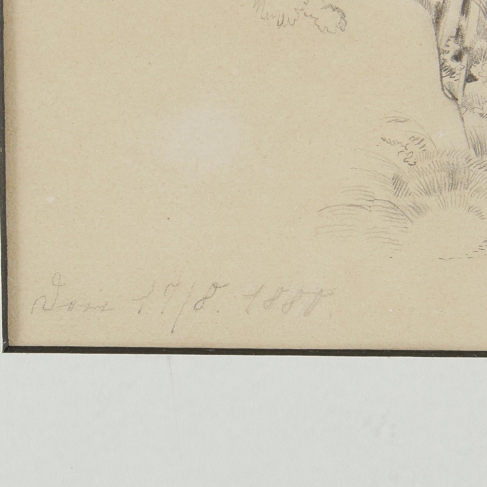 OKÄND KONSTNÄR, teckningar 7 stycken. 1800-tal.