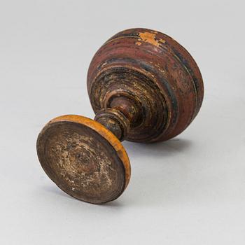 A wooden folk art bowl and chalice 19th century.