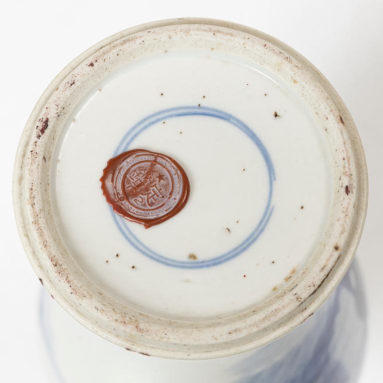 Two blue and white porcelain vases, China, Qing dynasty, 19th century.