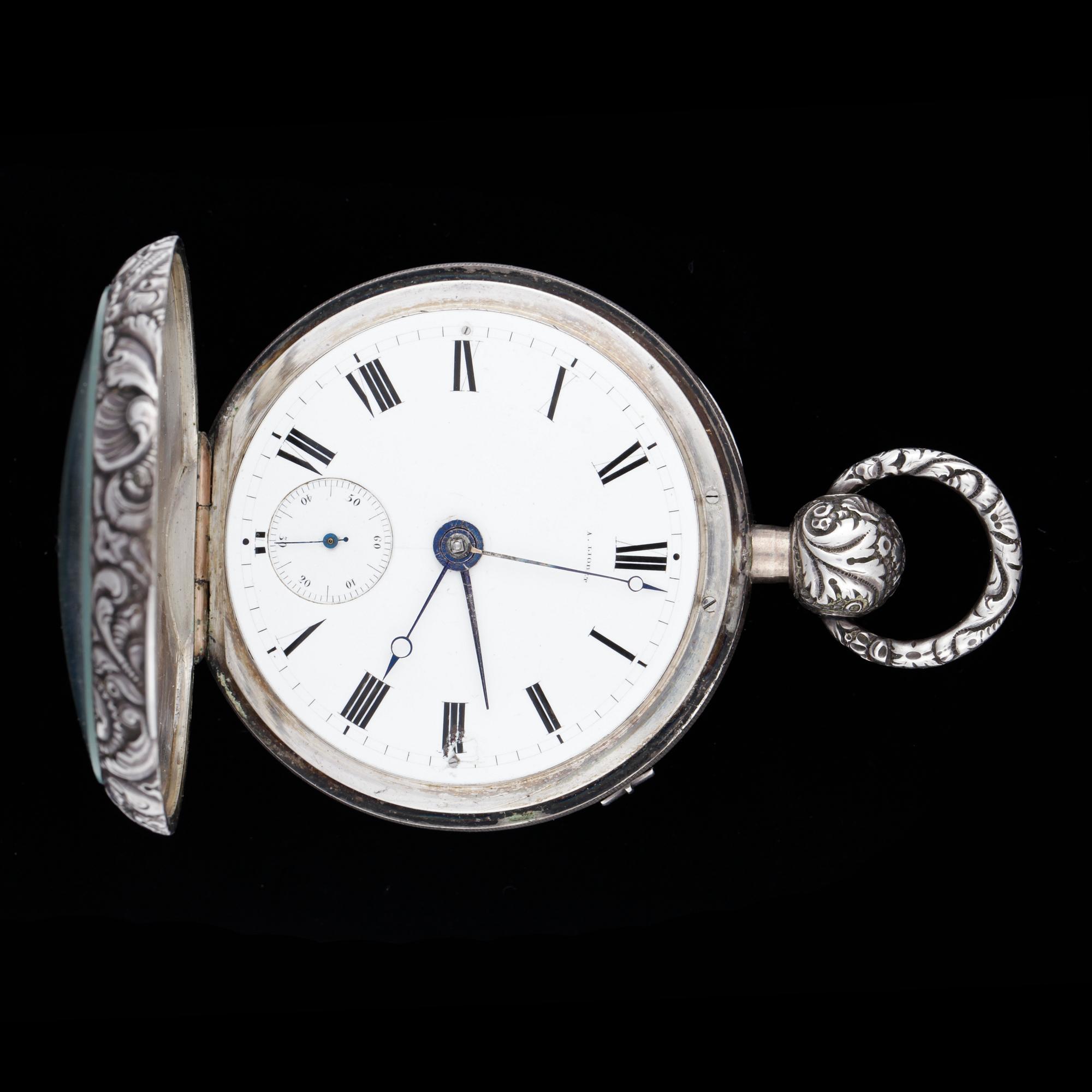 FICKUR, repeterur, silver, Andre Liodet á Genéve, 1800-tal. Total vikt ca263g.