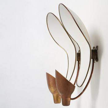 Carl-Axel Acking, a pair of wall lamps model number "5017", Bröderna Malmströms Metallvarufabrik, Malmö, 1940s.