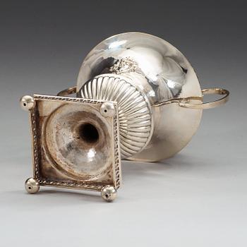 SOCKERSKÅL med lock, av Mikael Nyberg, Stockholm 1798. Gustaviansk.