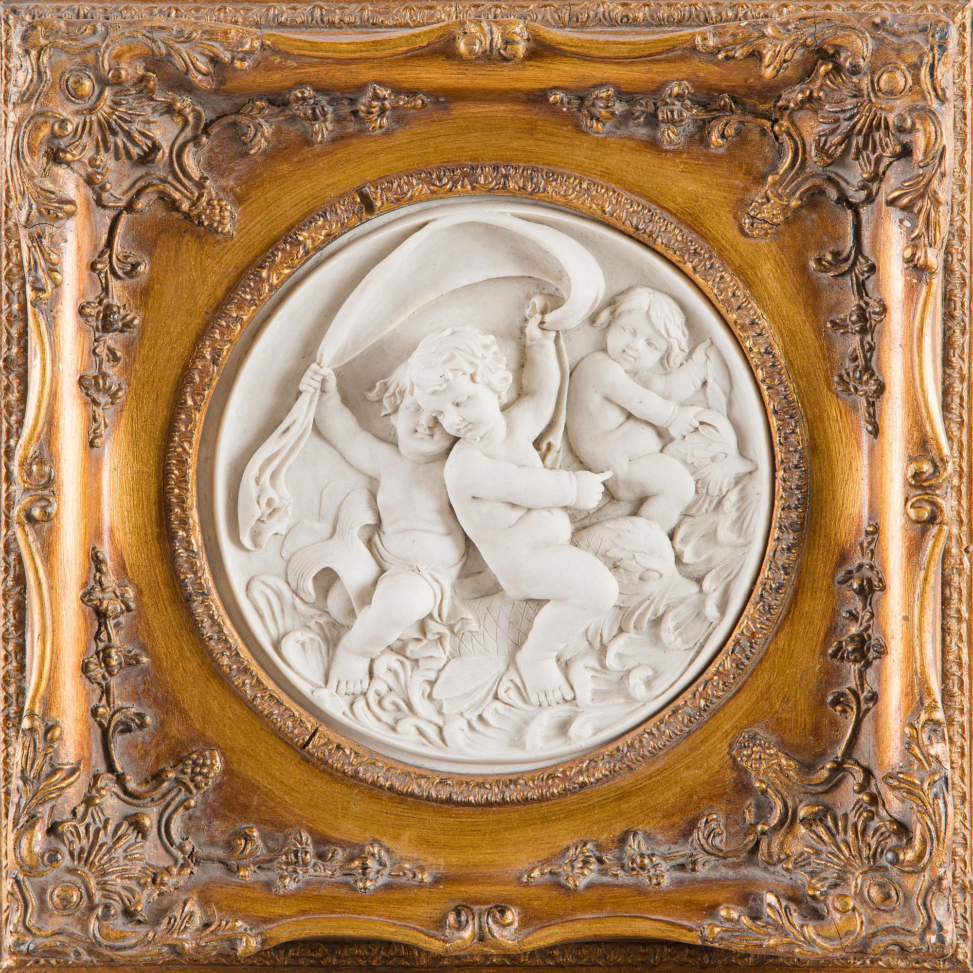 Relief, alabaster, 20th century.