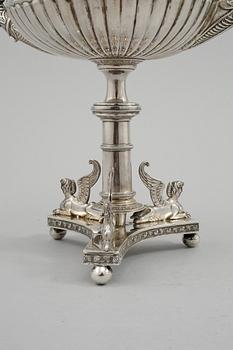 STRÖSOCKERSKÅL, silver, Jakob S Lundberg, Stockholm, empire, 1828, vikt 754 gram .