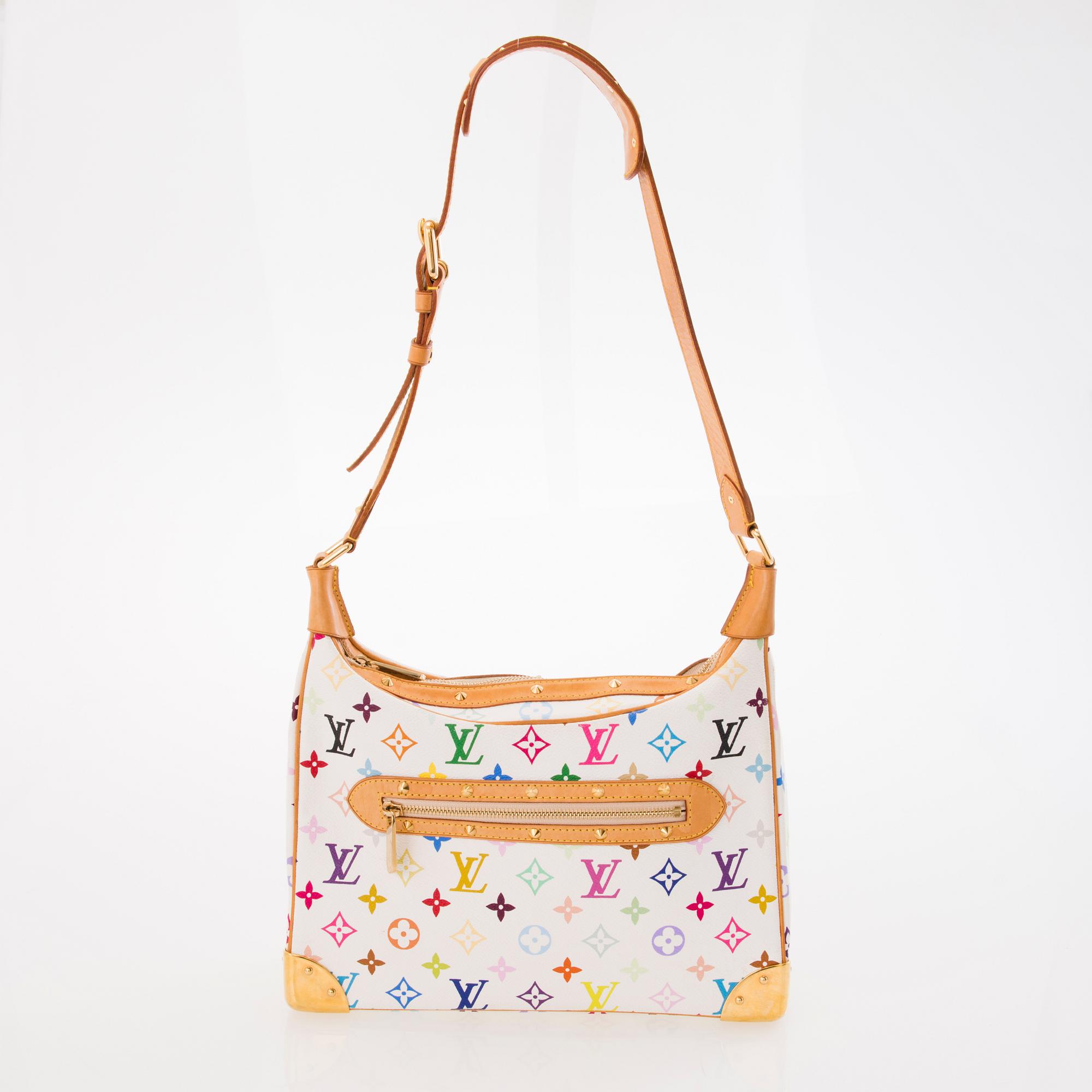 LOUIS VUITTON White Multicolour Monogram Boulogne Bag.