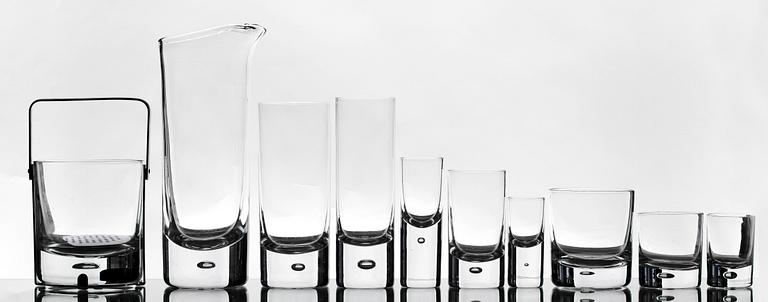 GLASSERVIS, 86 delar, glas, "Pippi", Walter Hickman, Kosta, 1960-tal.