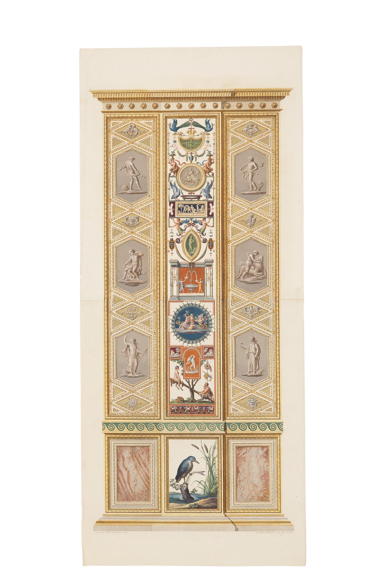 Giovanni Volpato, Six wall sections / pilasters in the Raphael Loggias in the Vatican.