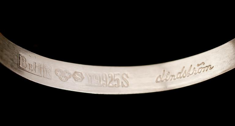 ARMBAND SAMT RING, silver, armband märkt Lindström, 1973, med bergkristaller.