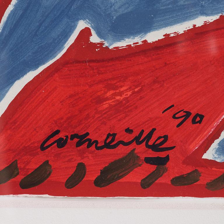 Beverloo Corneille, BEVERLOO CORNEILLE, Gouache, acrylic, mixed media and painted print on paper, signed Corneille and dated -90.