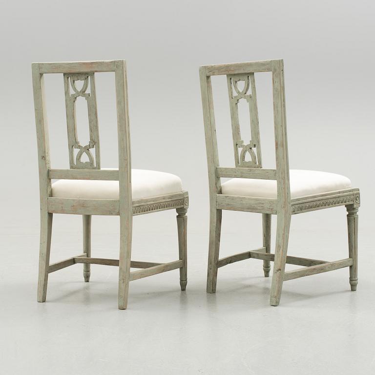 a set of  eight gustavian chairs from around year 1800.