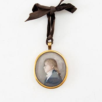 Okänd konstnär omkring 1800, Porträtt av man i profil.