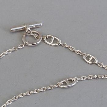 A Hermès Farandole sterling silver necklace chain.