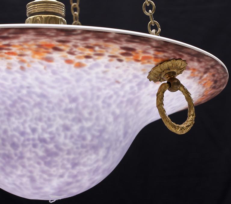 TAKAMPEL, mässing, glas, Louis XVI-stil, 1910-tal. H 67.