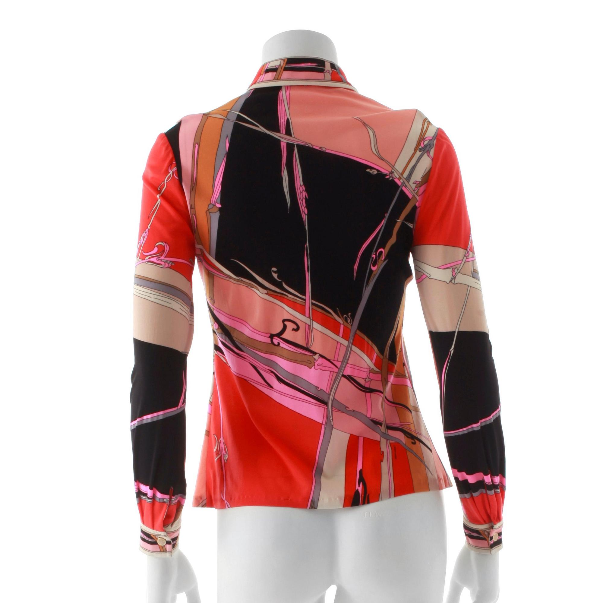 LEONARD, a multicolored print blouse from the early 1970s.