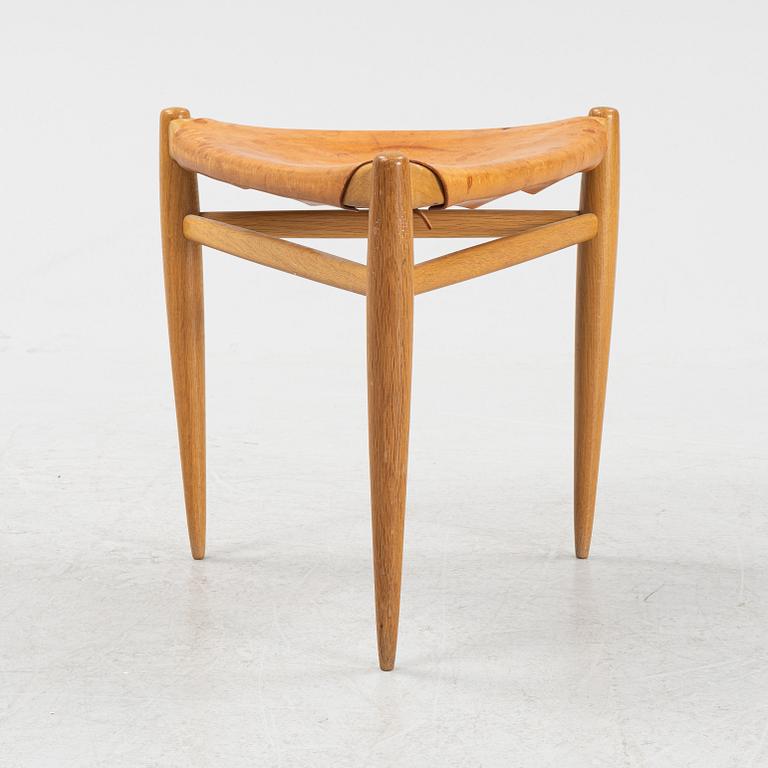 Uno & Östern Kristiansson, an oak stool, Luxus, Vittsjö, 1960's.