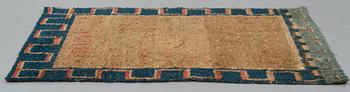 A RYA BED COVER, possibly signed I W, dated 1823, ca 170-176,5 x 136,5-141,5 cm.