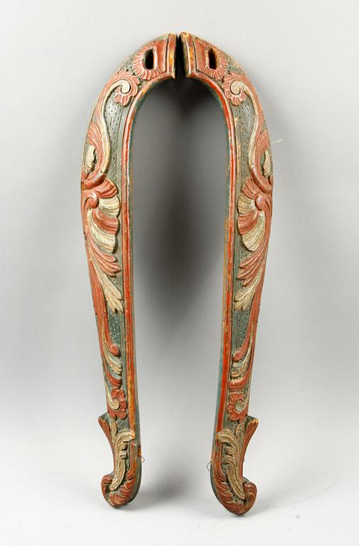 LOKOR, ett par, samt SELBÅGE, allmoge, 1800-tal.