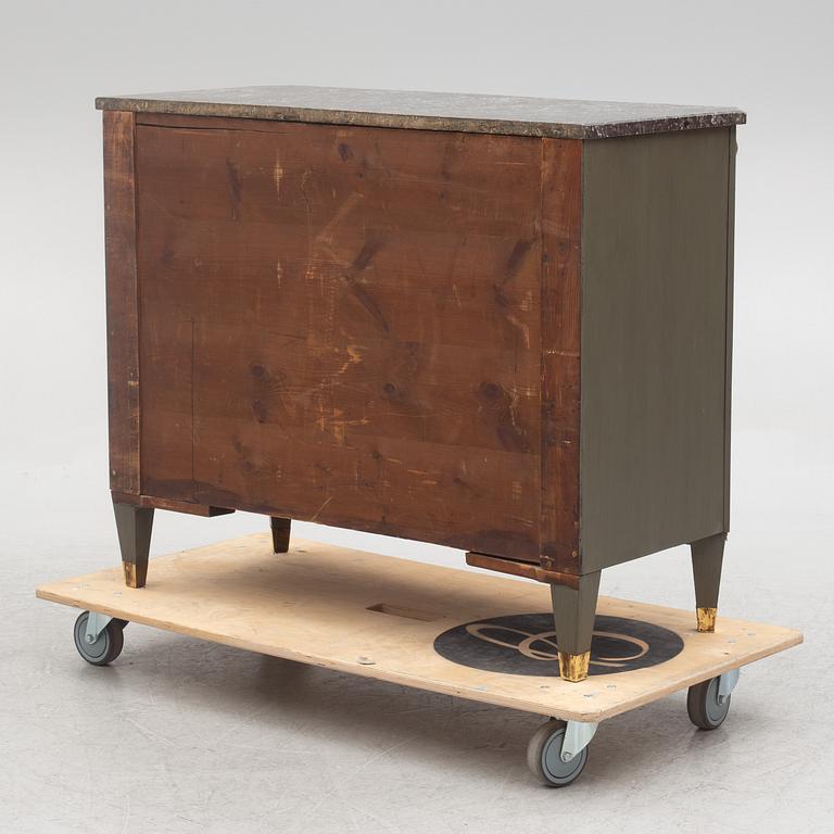 A Gustavian style chest of drawers, circa 1900.
