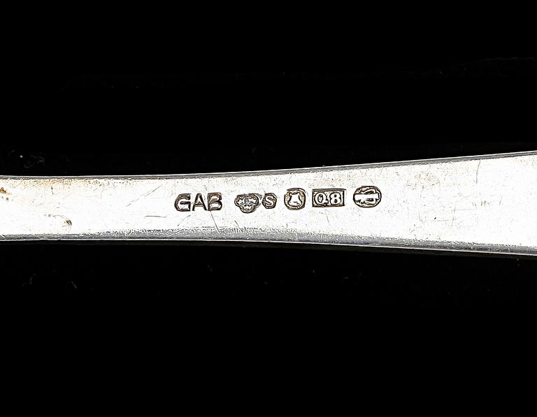 BESTICKSERVIS, 103 delar, silver, "Rosenholm", GAB, Stockholm 1900-talets mitt. Tot vikt ca 4300 g.