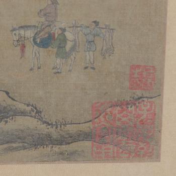 OKÄND KONSTNÄR, tusch och färg på papper. Kina, omkring 1900.