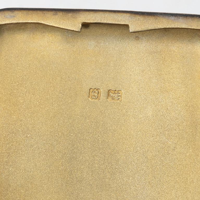 Cigarettetui, silver, Dingley Brothers, Birmingham, England, 1960-tal, samt ask, silver, Art Deco-stil, 1930-1950-tal.