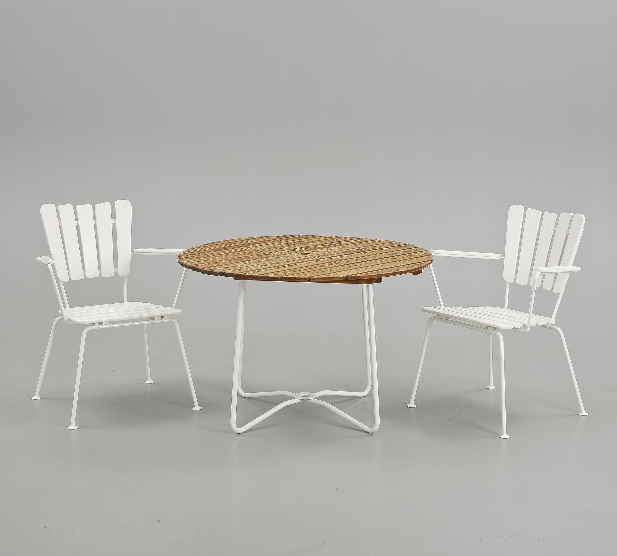 TRÄDGÅRDSGRUPP, tre delar, 1900-tal.