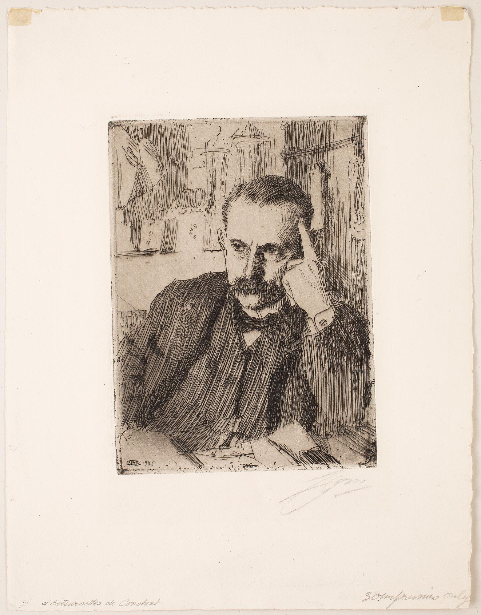 ANDERS ZORN, Etsning, utförd 1906, signerad med blyerts.