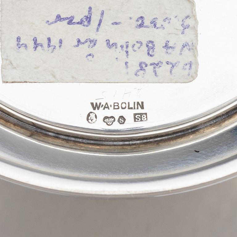 A pair of silver candlesticks, mark of W.A. Bolin, Stockholm 1944.