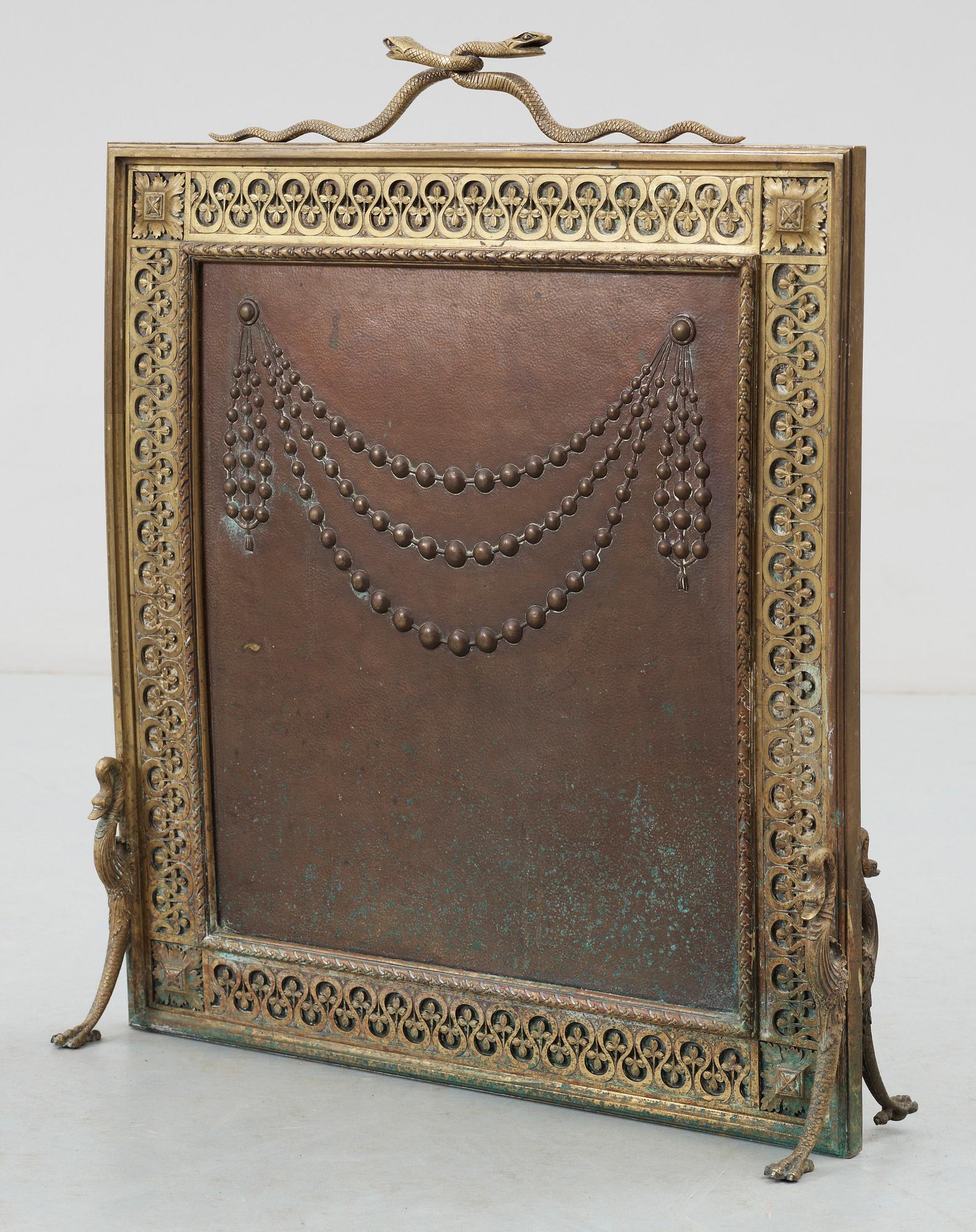 BRASSKÄRM, mässing och brons, 1900-talets början.