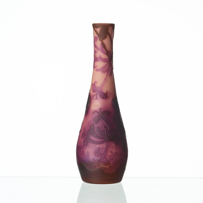 Axel Enoch Boman, an Art Nouveau cameo glass vase, Reijmyre 1916.