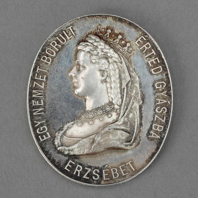 MEDALJ, silver, Ungern 1898, vikt 24,8 gram.