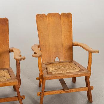 THREE EASY CHAIRS MID 20TH CENTURY.