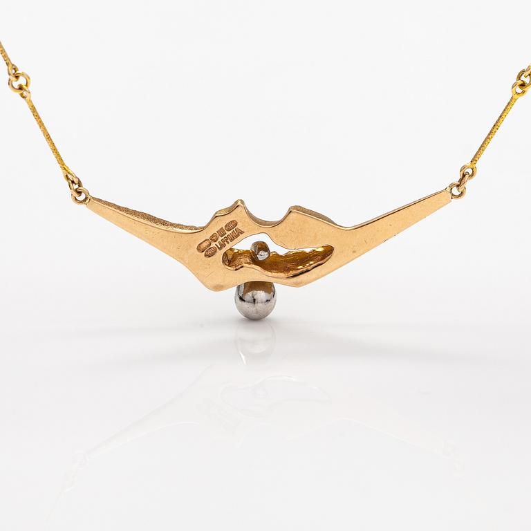 Björn Weckström, Kaulakoru "Dali", 14K kultaa ja platinaa. Lapponia 1987.