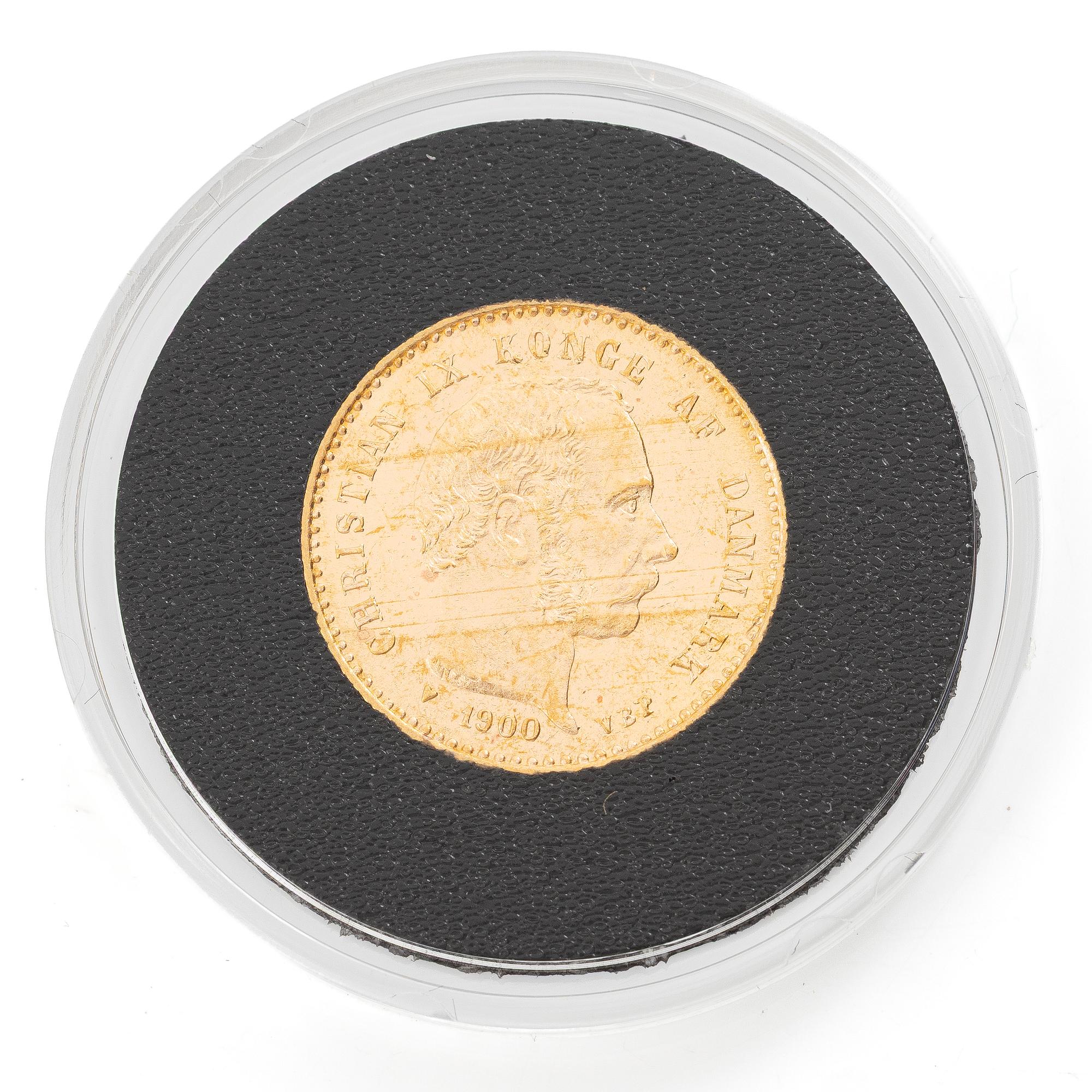 Guldmynt, Danmark, Christian IX, 10 kroner, 1900.