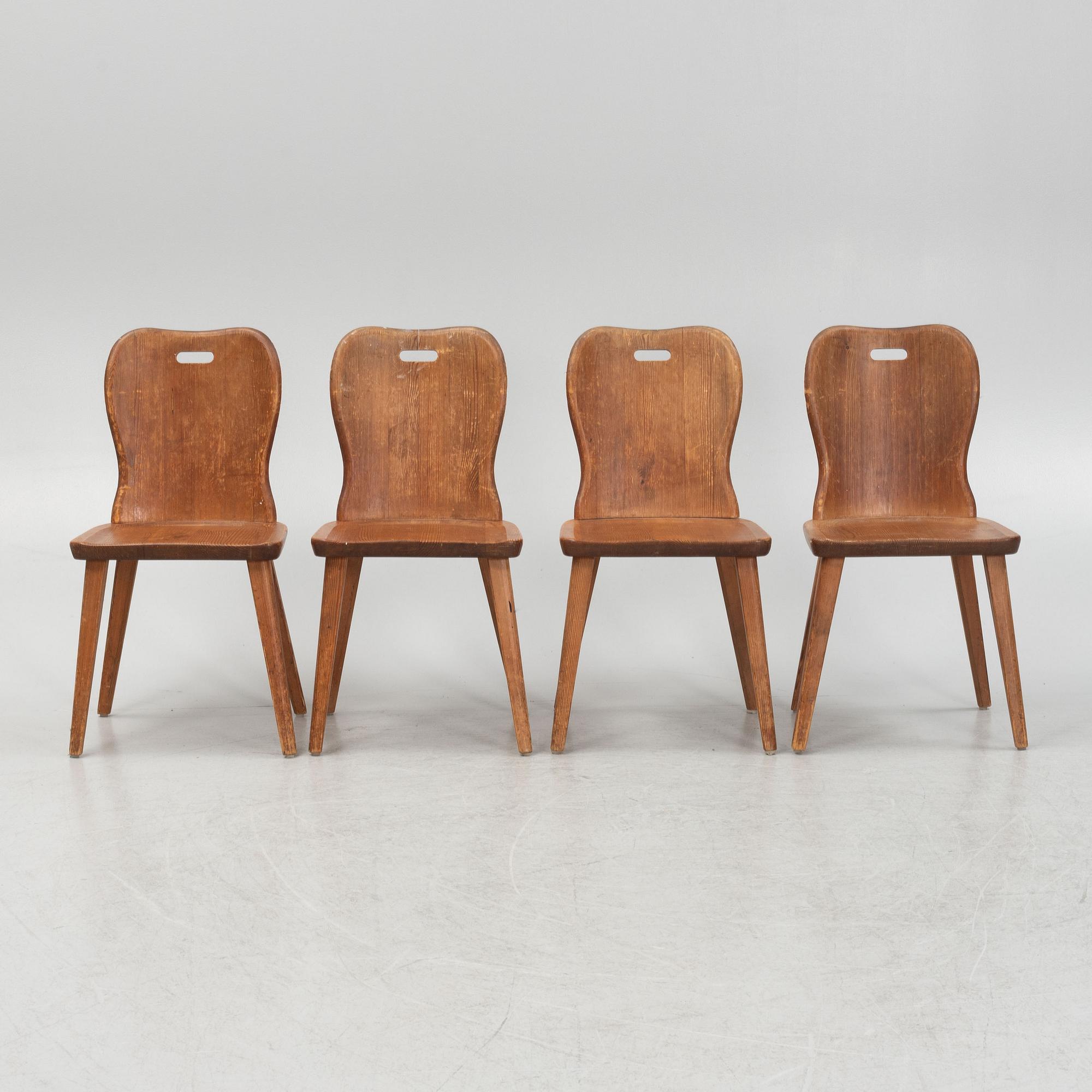 Stolar, 4 st, sportstugemodell, 1940-tal.