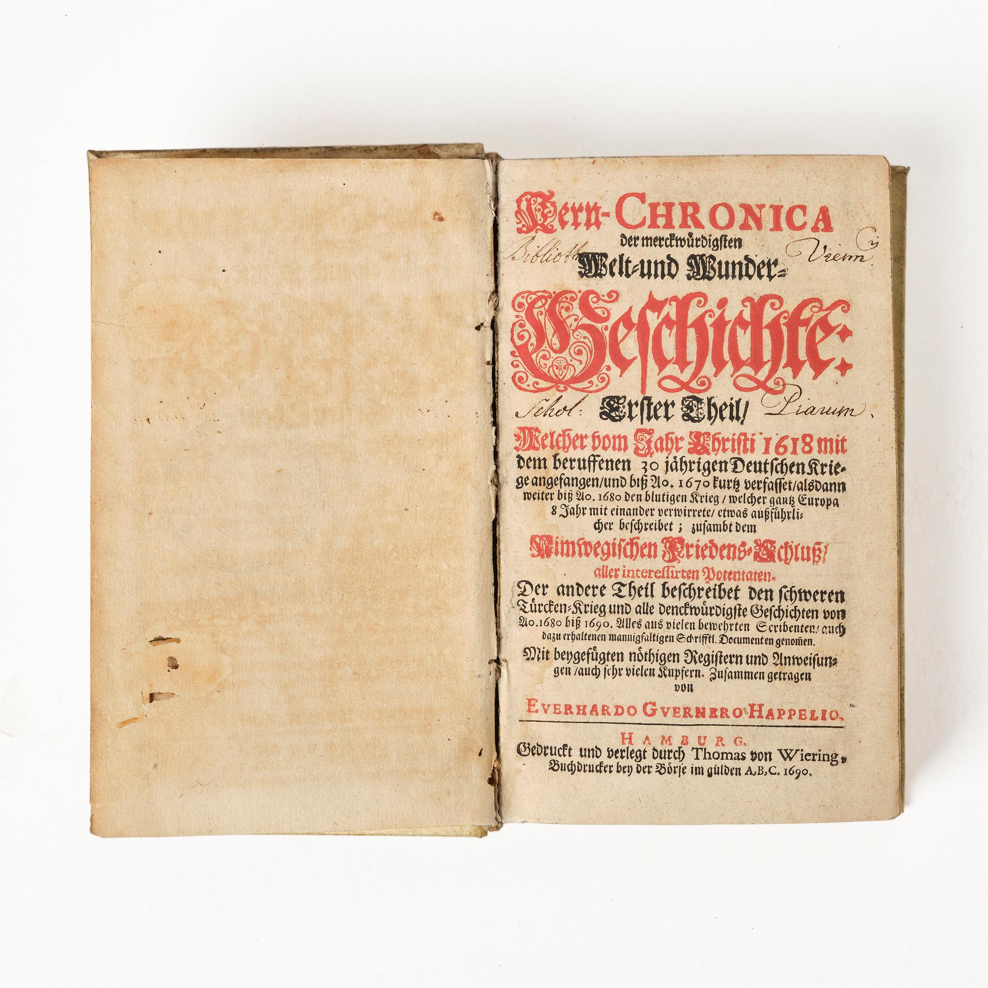 Rare periodical, with numerous engraved plates, 1690.