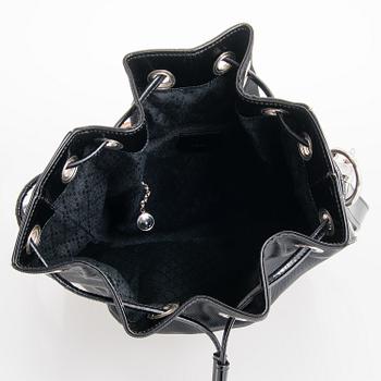 GUCCI, a black nylon handbag.