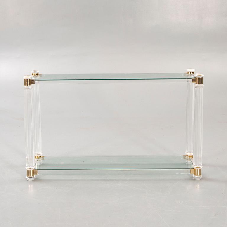 A late 20th century glass and plexi sdieboard.