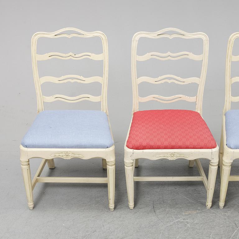 Four end of the 18th Century Gustavians chairs.