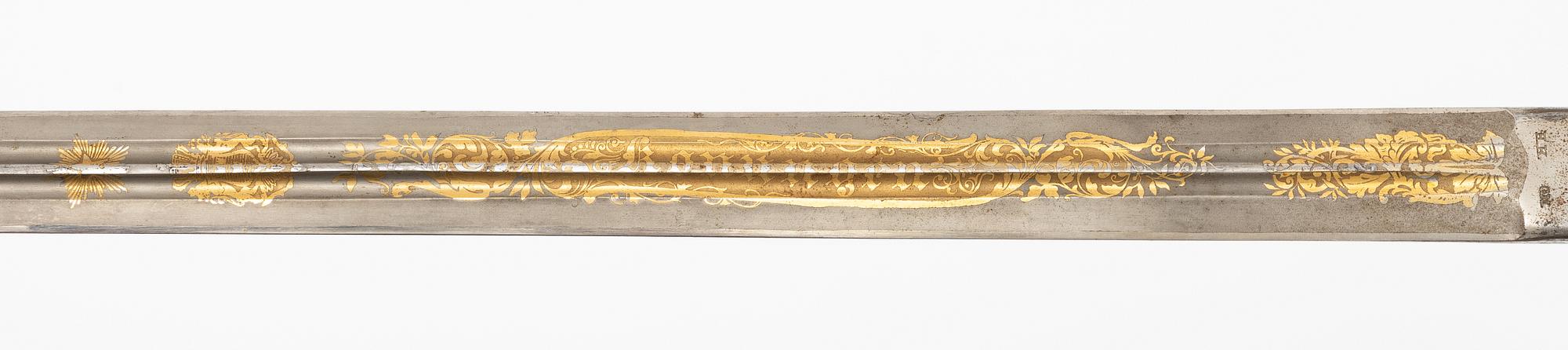 A Swedish infantry officer's sword with scabbard.