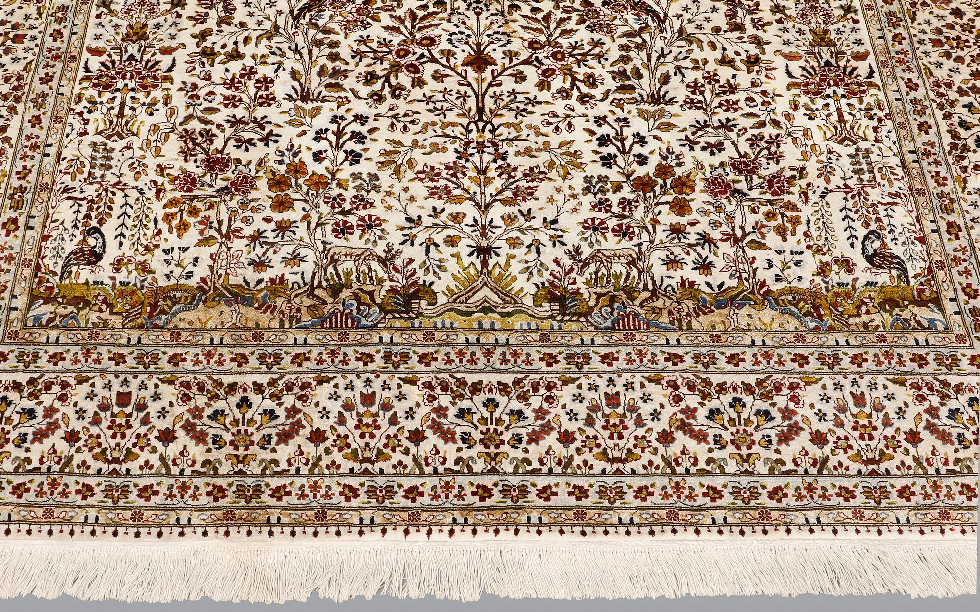 A carpet, Figural Anatolisk Silk, ca 222 x 167 cm.