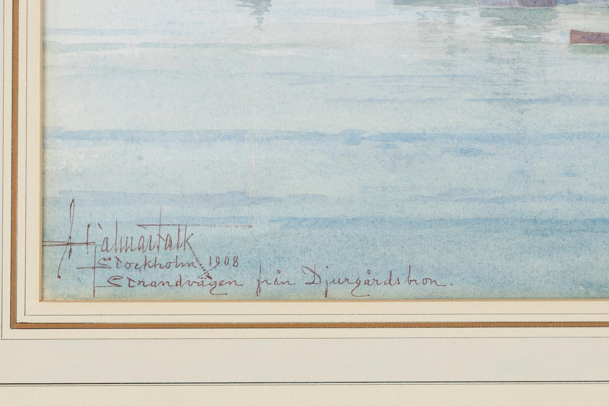 Hjalmar Falk, Strandvägen från Djurgårdsbron (Strandvägen, Stockholm).
