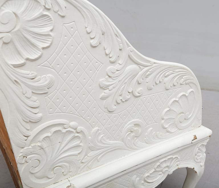 TRÅGSOFFA, delvis rokoko, 1700-tal.