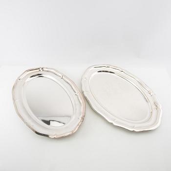 Trays/Serving platters including GAB silverplate, first half of the 20th century.