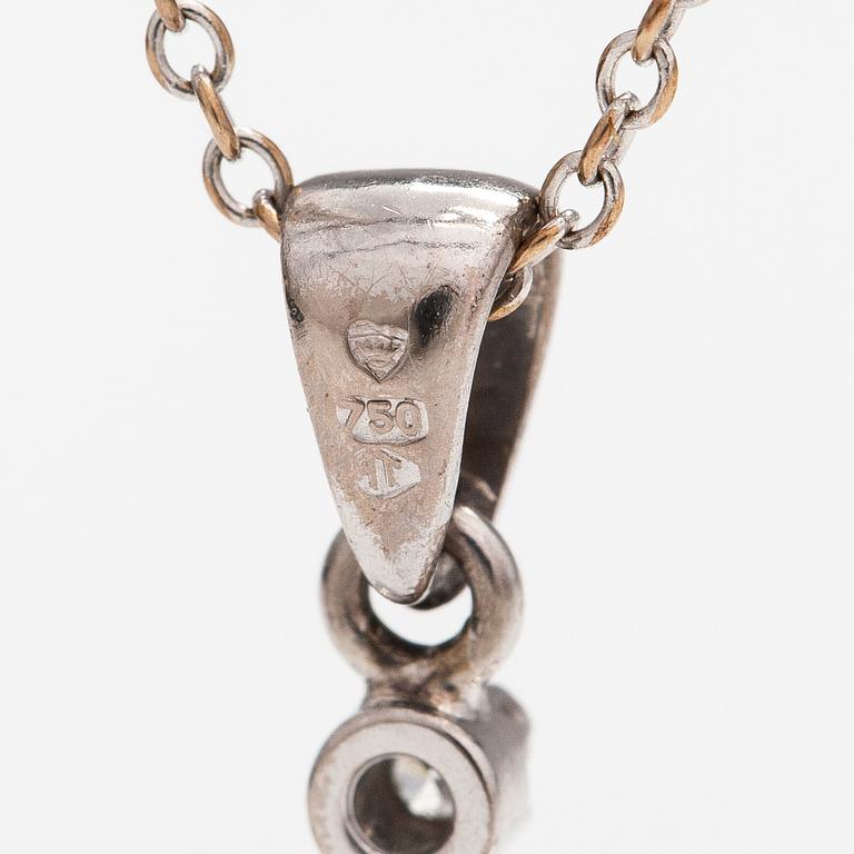 RISTI/RIIPUS, 18K valkokultaa, timantteja n. 0.18 ct yht. A Tillander, Helsinki.