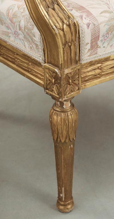 SALONGSGRUPP, 6 delar, gustaviansk stil, 1800-talets slut.