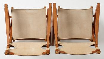 Poul Hundevad, a pair of "Safari chairs", Vamdrup, Denmark 1950's.