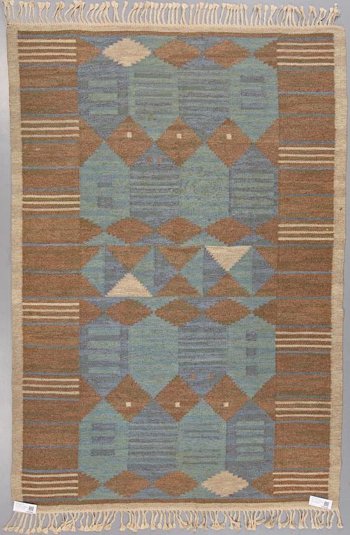 MATTA, rölakan, signerad Karin Jönsson, Klockargårdens Hemslöjd, 230x153 cm, 1900-talets andra hälft.