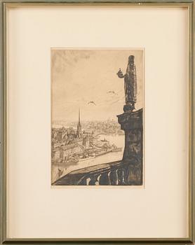 HARALD SALLBERG, 3 st, etsningar, signerade och daterade.